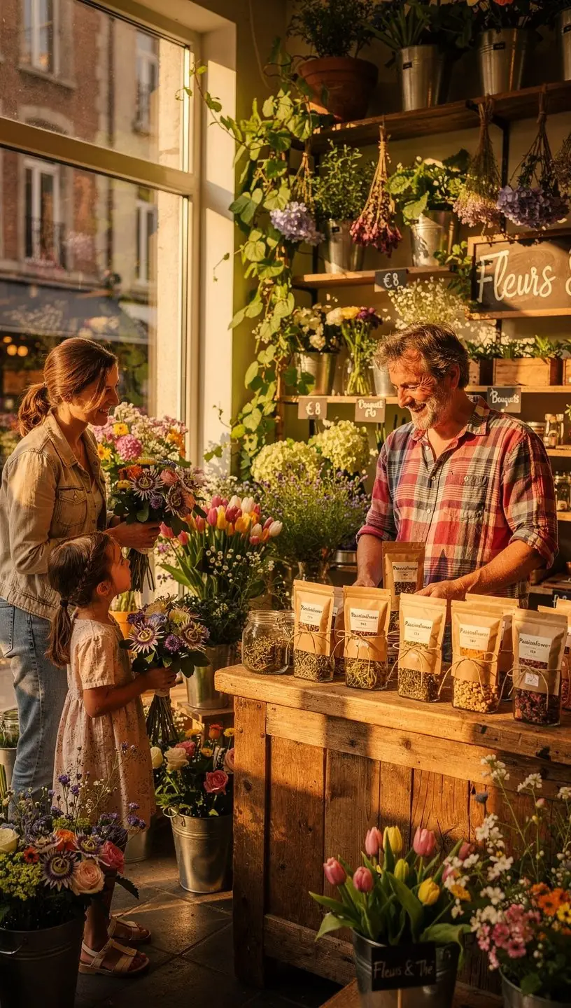 Mélange de tisane de passiflore avec des fleurs délicates et apaisantes.